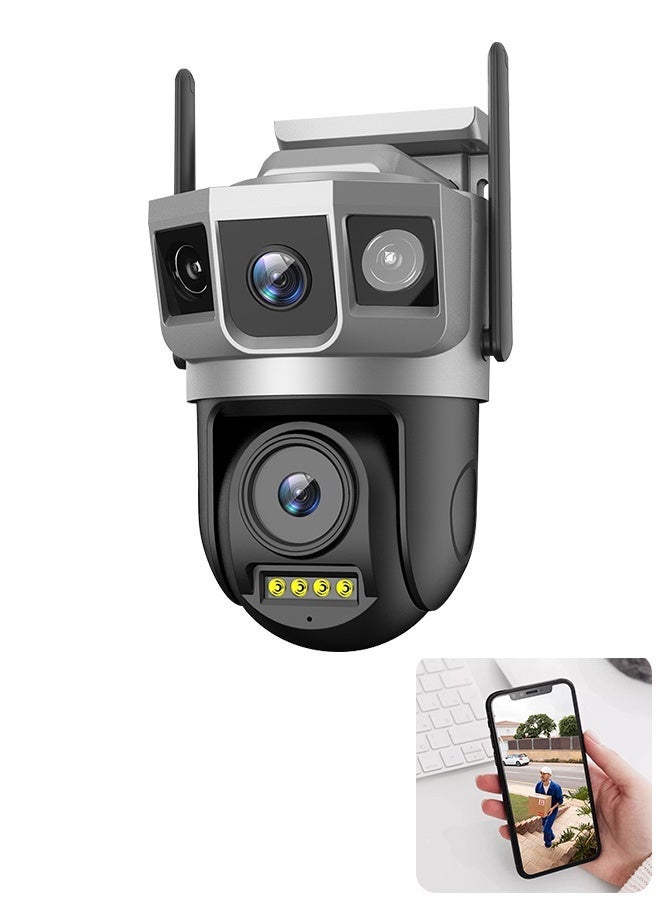 v380 كاميرا أمان بدقة 2 ميجابكسل مع عدستين وزاوية دوران 270°، اتصال واي فاي، رؤية ليلية ملونة، فيديو H.265، كاميرا IP ذكية للمراقبة عن بُعد في المنزل والمتجر والمكتب - Image 1